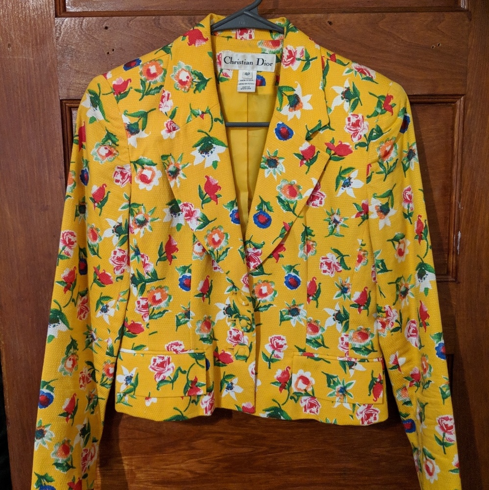 1980s Christian Dior Floral Blazer